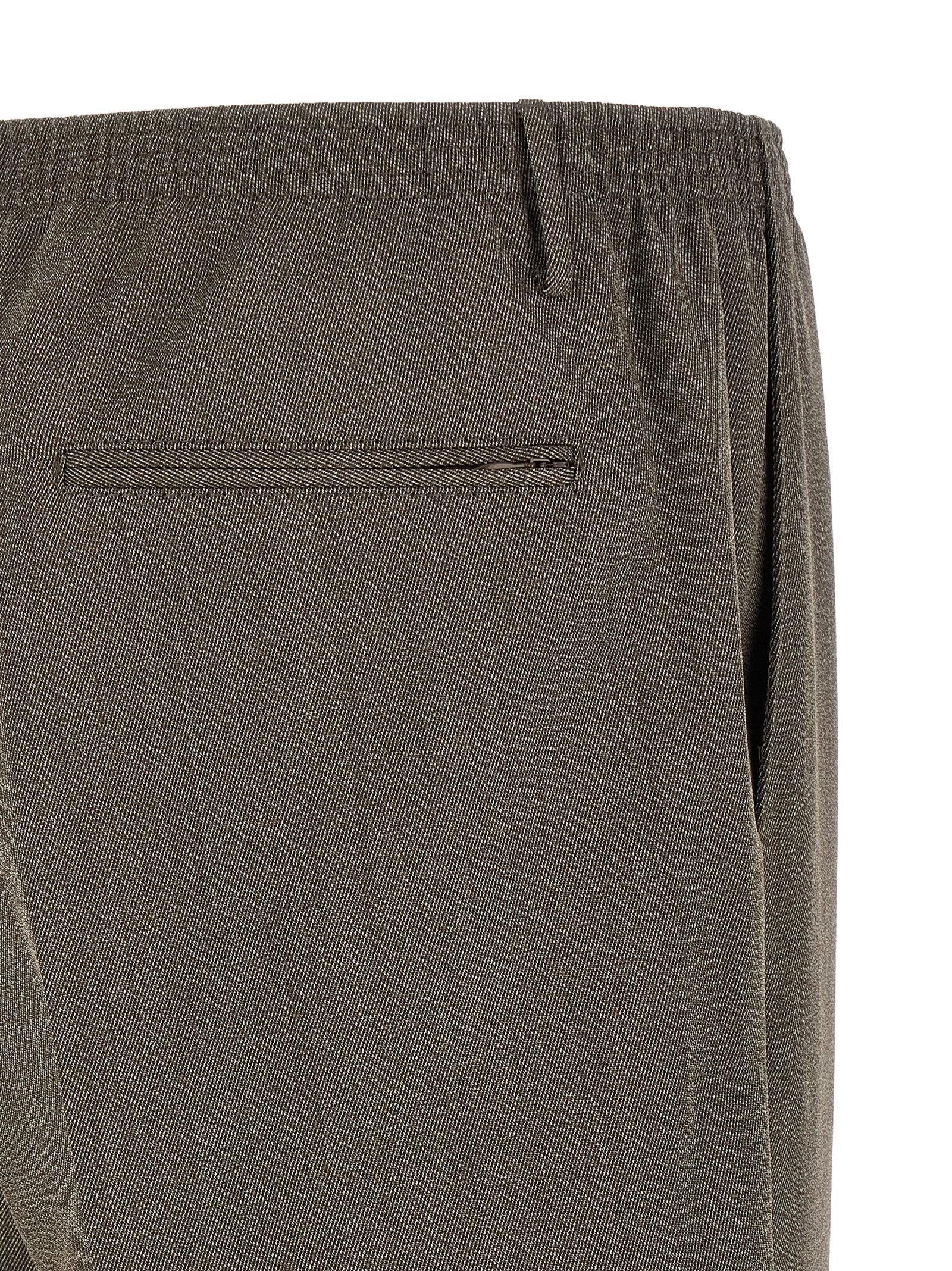 Trousers by CELLAR DOOR for men in virgin wool brown features an sartorial silhouette, showcasing a precise tapered-leg & wide and long with a sartorial for a refined look.