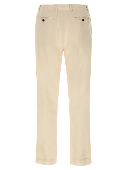 Trousers by CELLAR DOOR for men in cotton beige presents a smart silhouette, meticulously detailed with a smart straight-leg, regular-fit & wide, a smart long, and a smart .