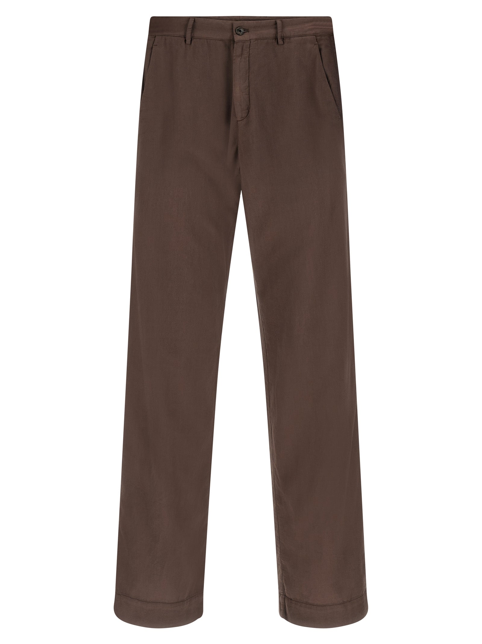 Trousers by CELLAR DOOR for men in cotton brown features an sartorial silhouette, showcasing a precise straight-leg, regular-fit & wide and long with a sartorial for a refined look.