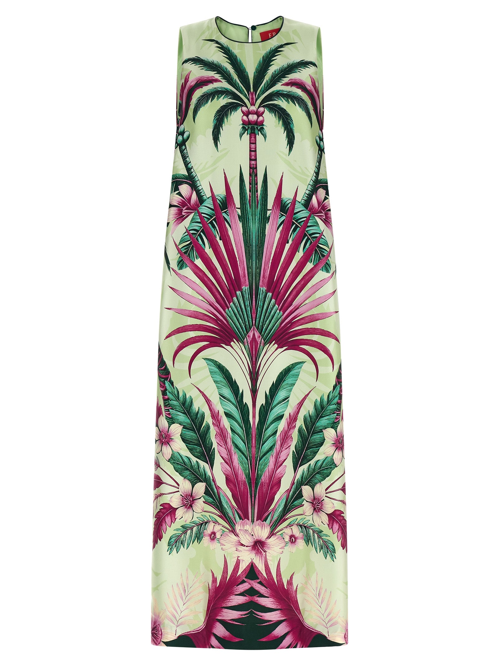 Dress by F.R.S. - FOR RESTLESS SLEEPERS for women in silk twill multicolor & print showcases a striking silhouette, elegantly detailed with a sleeveless, refined , and a striking long for a striking finish.