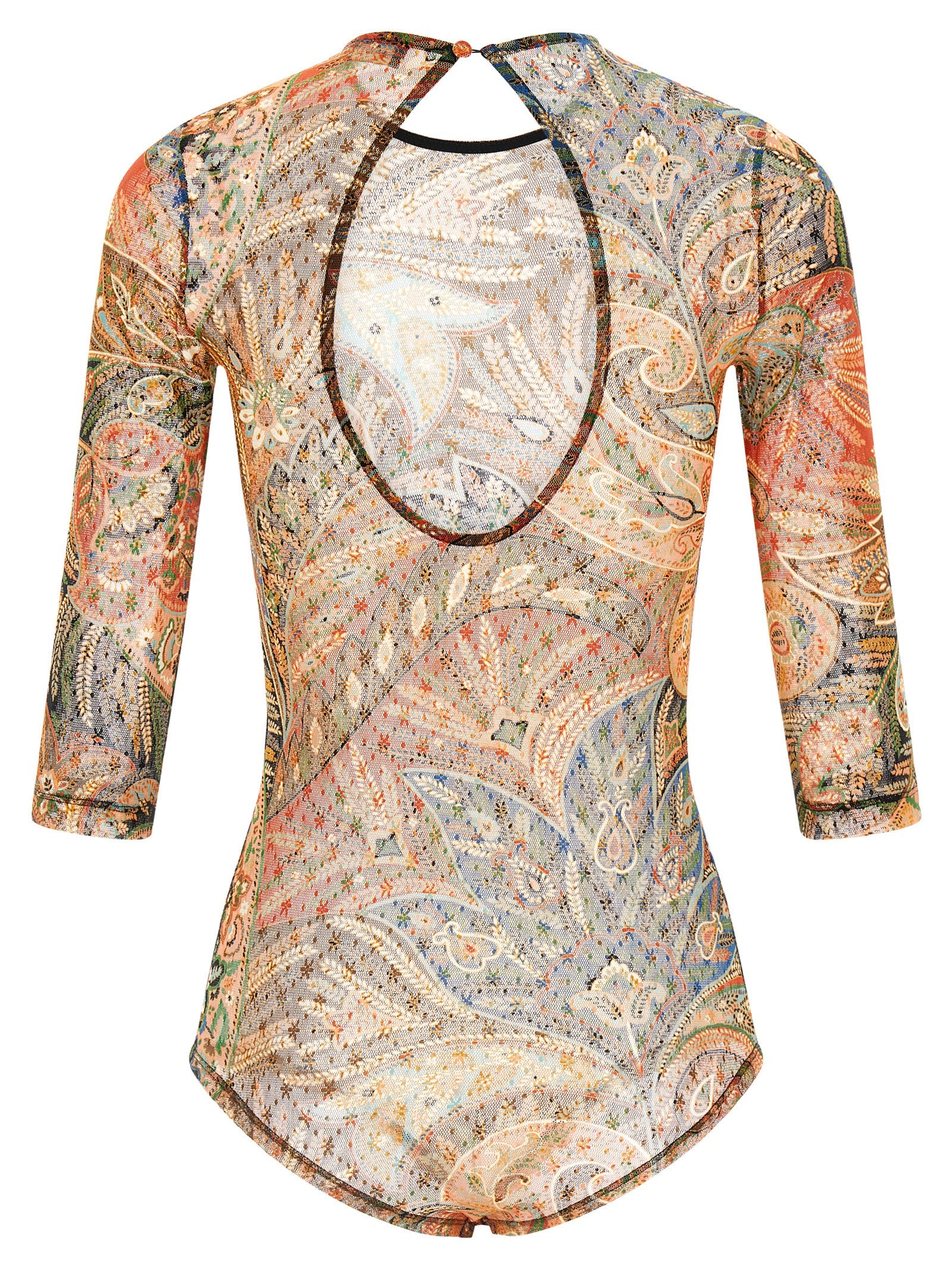 Bodysuit by Etro for women in polyamide multicolor, paisley, floral, signature & print showcases a coveted silhouette, artfully finished with a coveted crew neckline and for a coveted look.