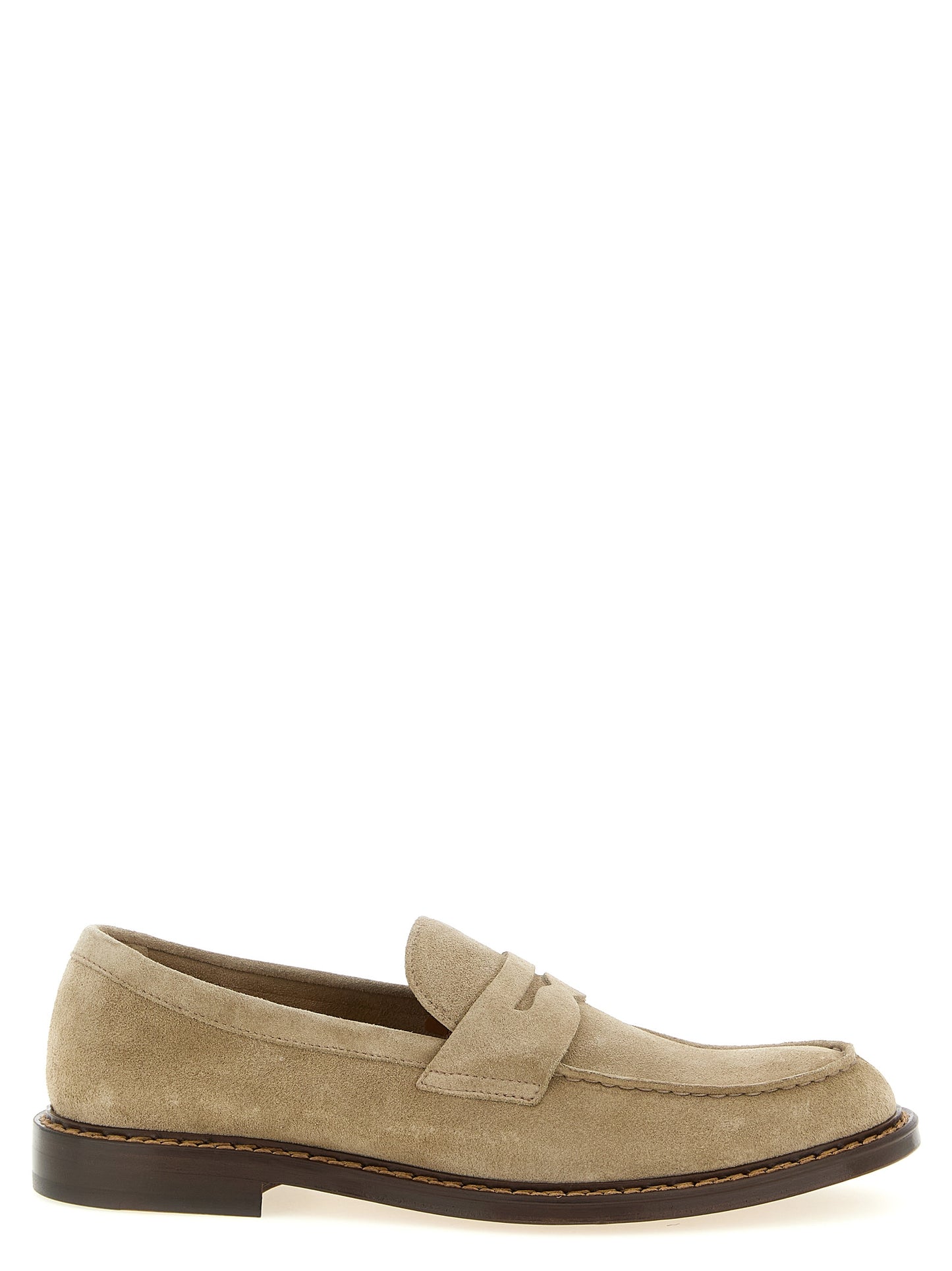 Loafer Slip-On Shoes by Doucal's for men in suede calfskin leather beige features an ergonomic silhouette, perfectly showcasing Blake Men's Suede Calfskin Leather Loafer Slip-On Shoes with its distinct and elegant .