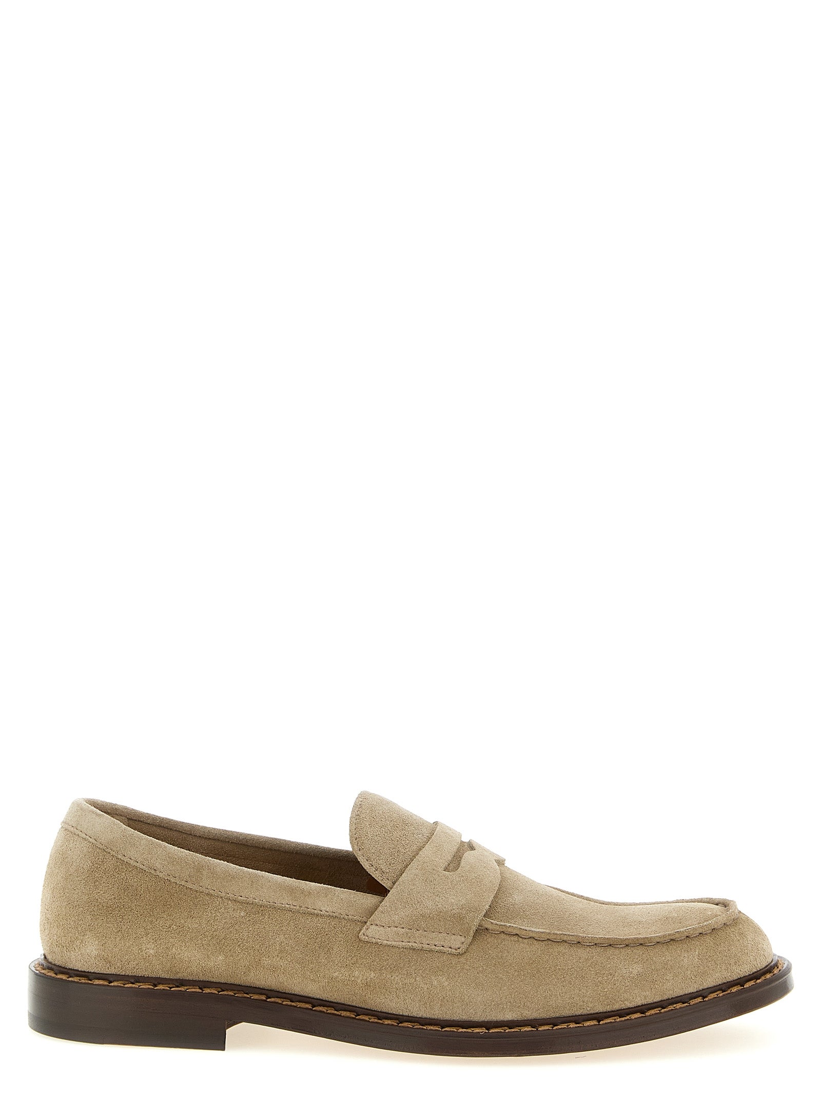 Loafer Slip-On Shoes by Doucal's for men in suede calfskin leather beige features an ergonomic silhouette, perfectly showcasing Blake Men's Suede Calfskin Leather Loafer Slip-On Shoes with its distinct and elegant .