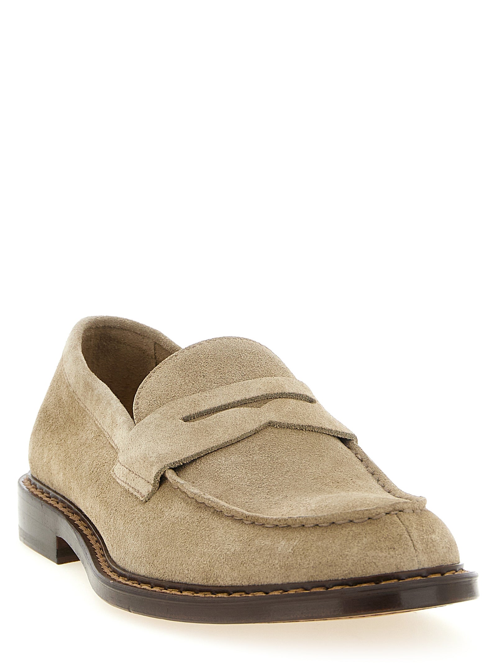 Loafer Slip-On Shoes by Doucal's for men in suede calfskin leather beige showcases a timeless silhouette from the Blake Men's Suede Calfskin Leather Loafer Slip-On Shoes collection, featuring a timeless and for a timeless finish.