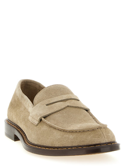 Loafer Slip-On Shoes by Doucal's for men in suede calfskin leather beige showcases a timeless silhouette from the Blake Men's Suede Calfskin Leather Loafer Slip-On Shoes collection, featuring a timeless and for a timeless finish.