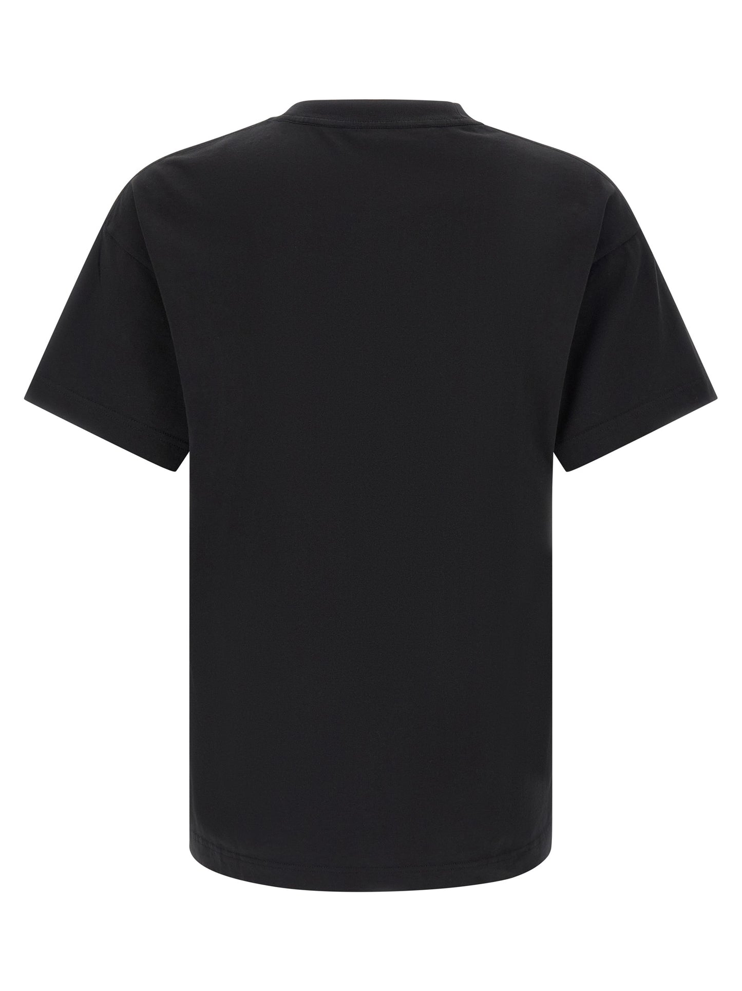 T-Shirt by Palm Angels for men in cotton black & print showcases a fashionable silhouette, elegantly detailed with a fashionable and crew neckline for a sophisticated, high-fashion look.
