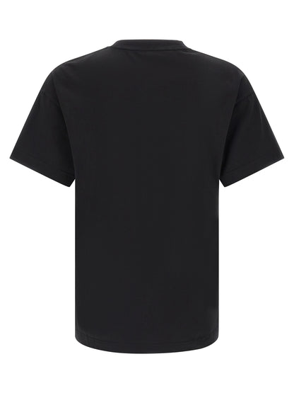 T-Shirt by Palm Angels for men in cotton black & print showcases a fashionable silhouette, elegantly detailed with a fashionable and crew neckline for a sophisticated, high-fashion look.
