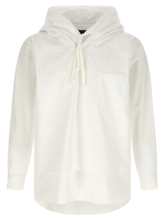 Comme Des Garçons Men's Cotton Hooded Shirt - White