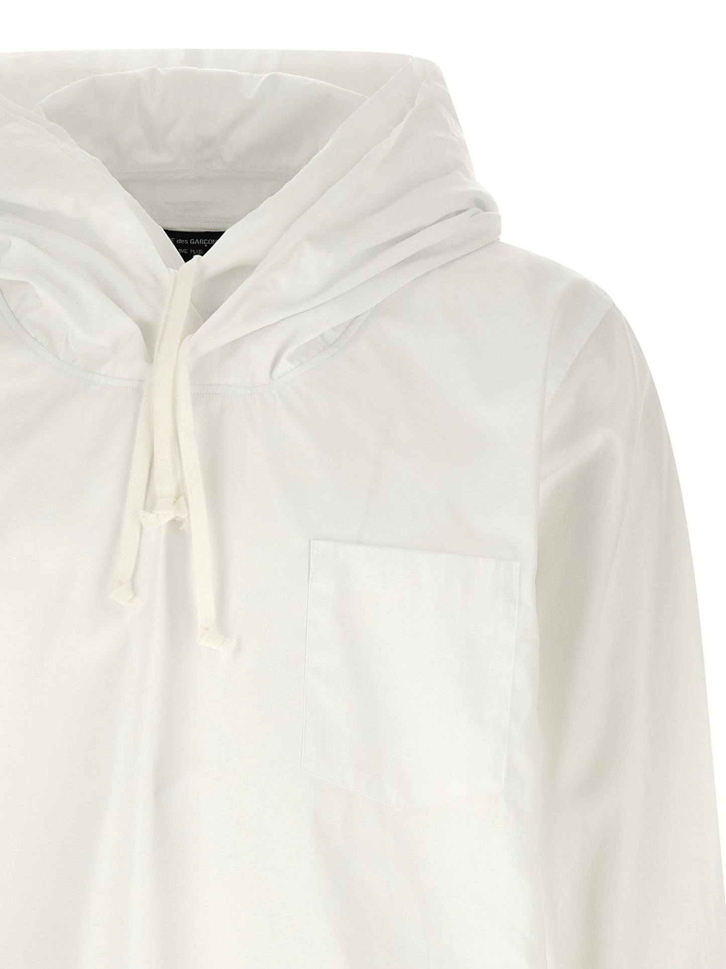 Comme Des Garçons Men's Cotton Hooded Shirt - White