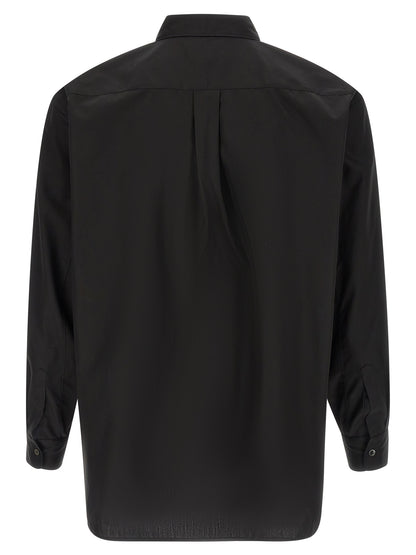 Shirt by Comme Des Garçons for men in cotton black & pearl features an architectural silhouette with a refined and elegant for a architectural look.