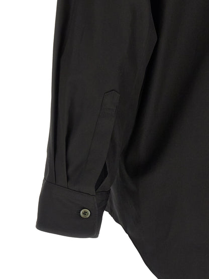 Shirt by Comme Des Garçons for men in cotton black & pearl showcases a sharp silhouette, elegantly detailed with a sharp and sharp .