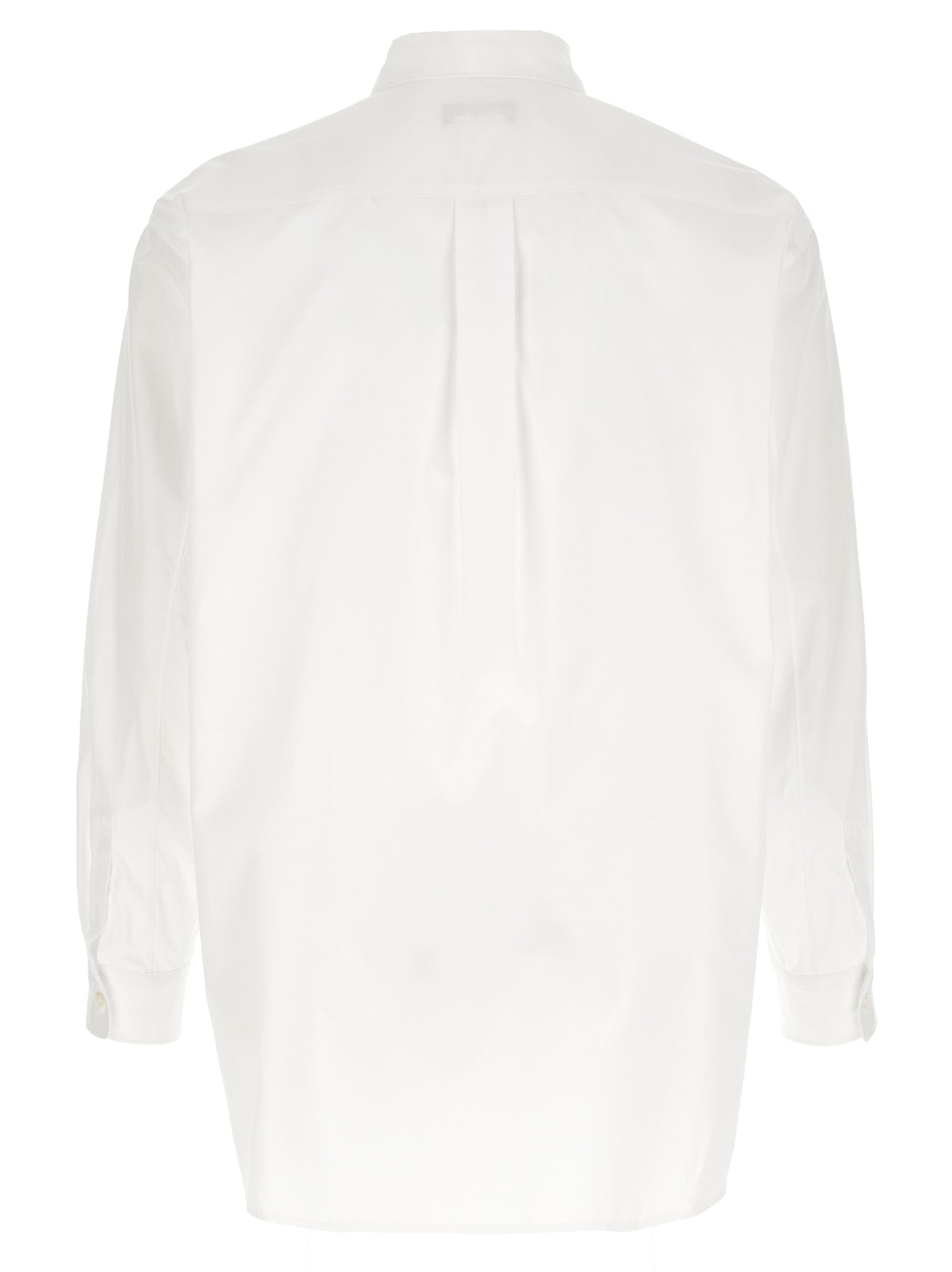 Shirt by Comme Des Garçons for men in pearl & white showcases a sharp silhouette, elegantly detailed with a sharp and sharp .