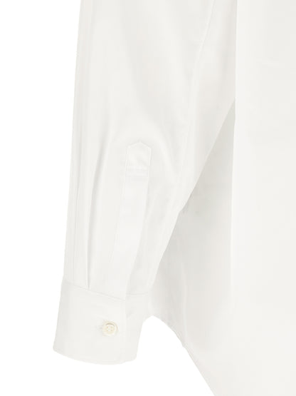 Shirt by Comme Des Garçons for men in pearl & white features an architectural silhouette with a refined and elegant for a architectural look.
