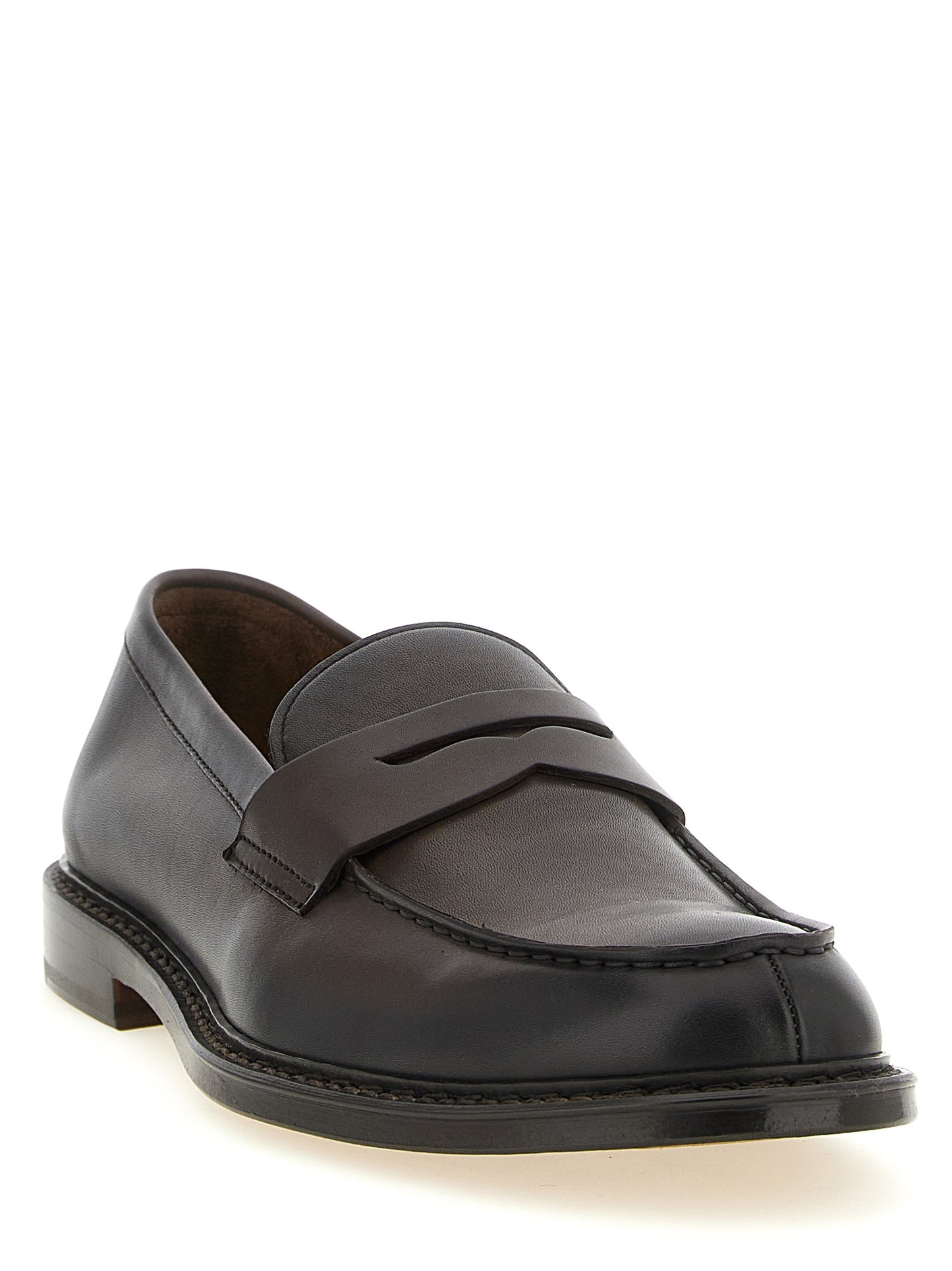 Loafer Slip-On Shoes by Doucal's for men in calfskin leather brown features an effortless chic silhouette, showcasing the Blake Men's Calfskin Leather Loafer Slip-On Shoes design with an effortless chic and a for a effortless chic look.