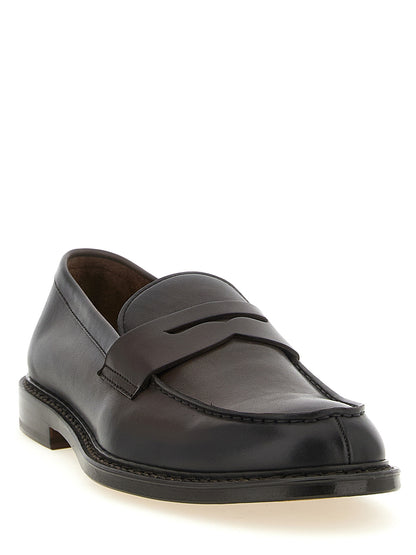 Loafer Slip-On Shoes by Doucal's for men in calfskin leather brown features an effortless chic silhouette, showcasing the Blake Men's Calfskin Leather Loafer Slip-On Shoes design with an effortless chic and a for a effortless chic look.