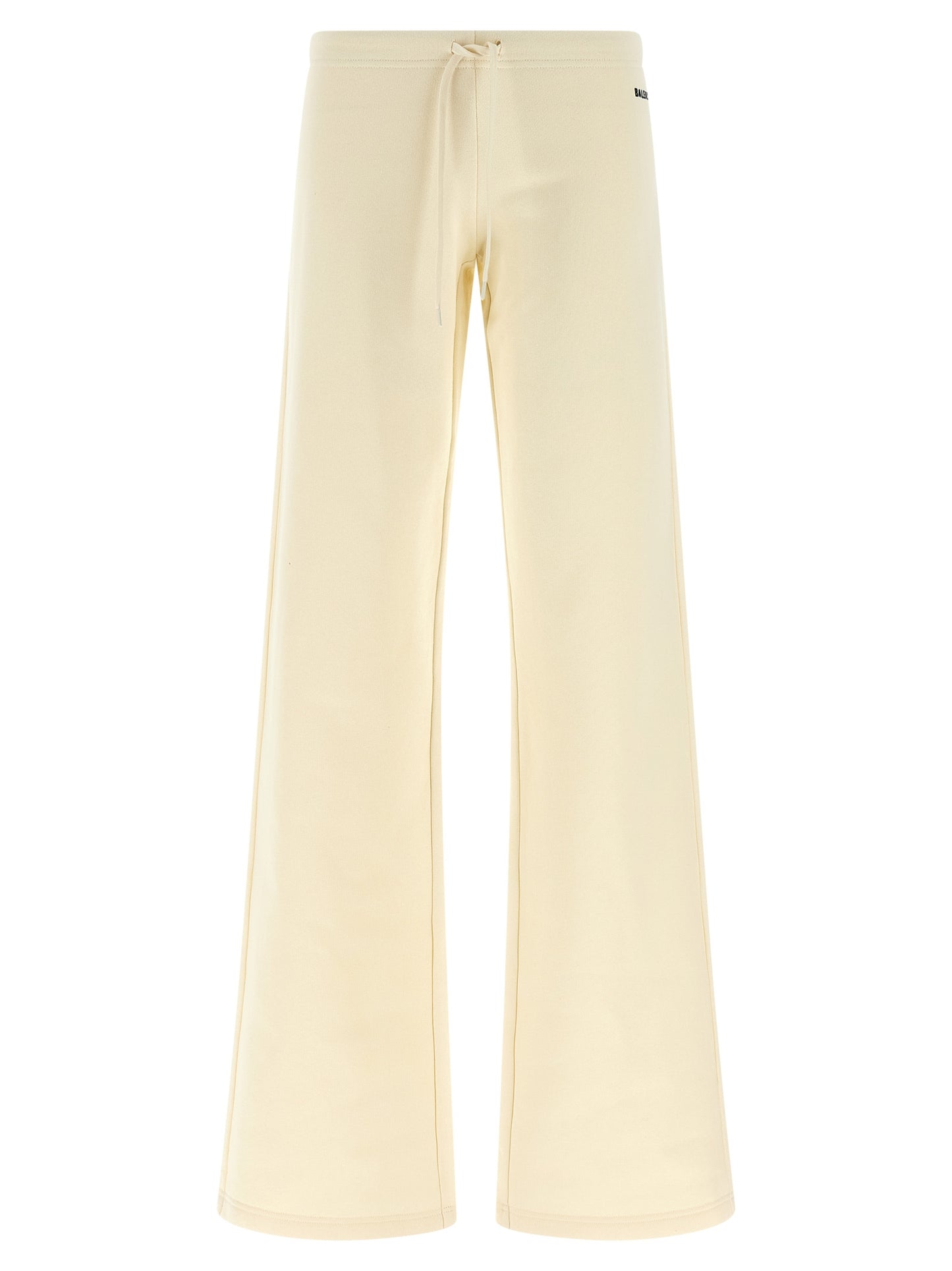 Joggers by Balenciaga for women in cotton white features an sartorial flared & wide and long with a low rise cut for a sartorial finish.