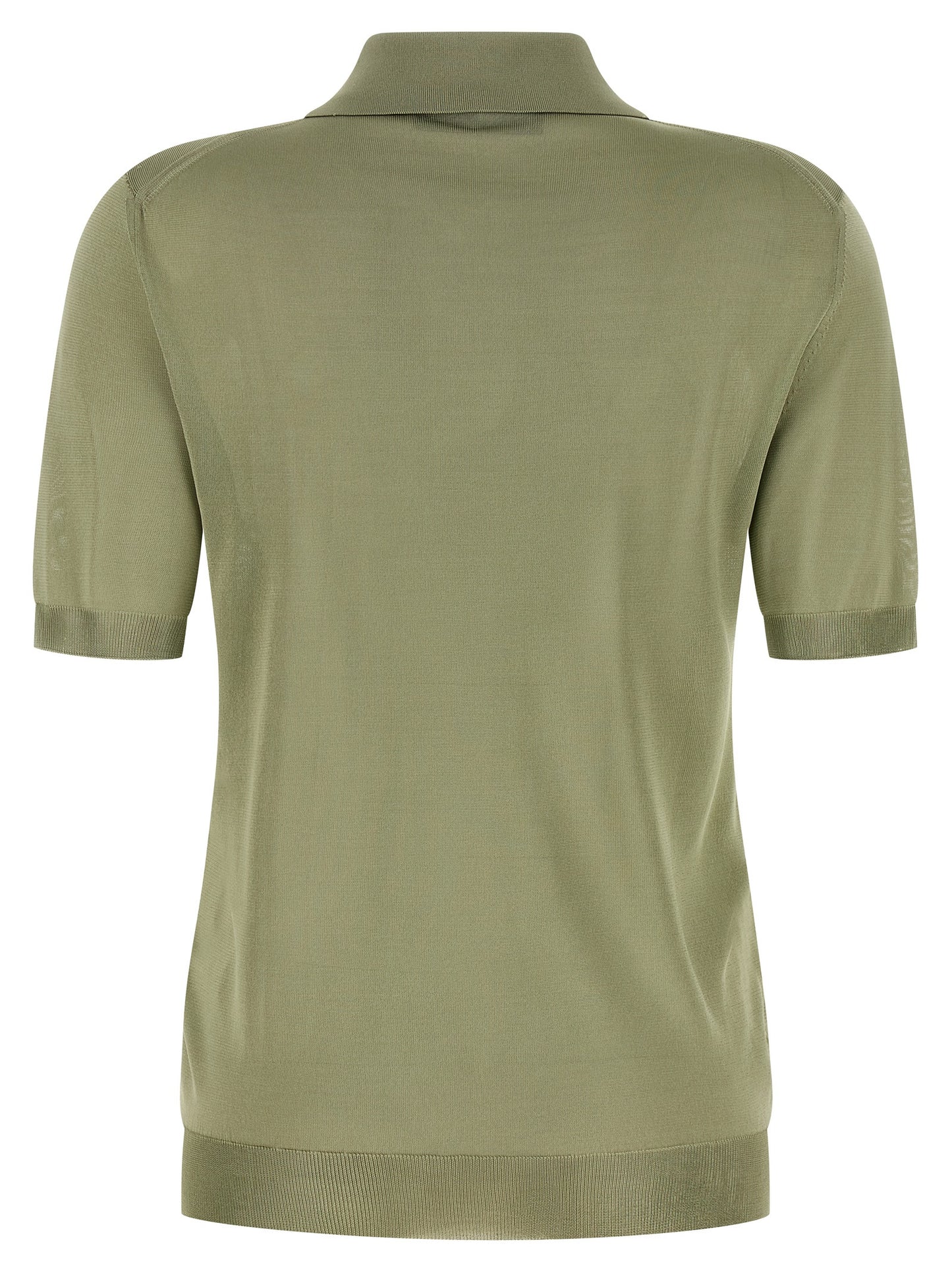 Polo Shirt by Fendi for women in viscose bicolour, green & pearl presents a sleek silhouette, featuring a refined and for a sleek finish.