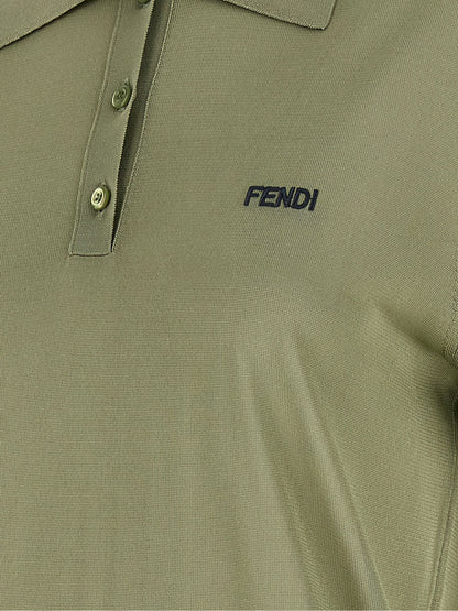 Polo Shirt by Fendi for women in viscose bicolour, green & pearl showcases a enviable silhouette, featuring a refined and for a enviable finish.