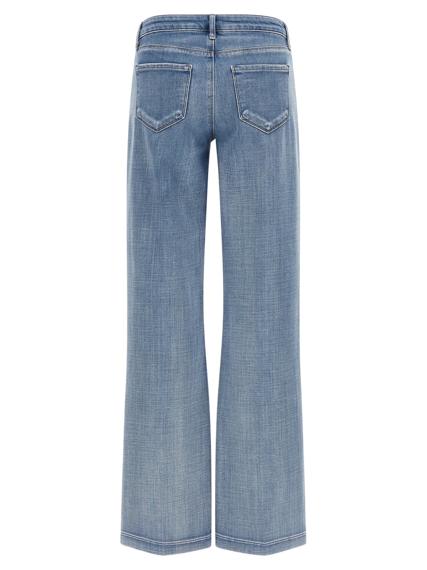 Jeans by L'Agence for women in stretch denim cotton polyester light-blue features an refined tailoring silhouette, showcasing a premium straight-leg & wide with a low rise and long cut for a refined tailoring look.