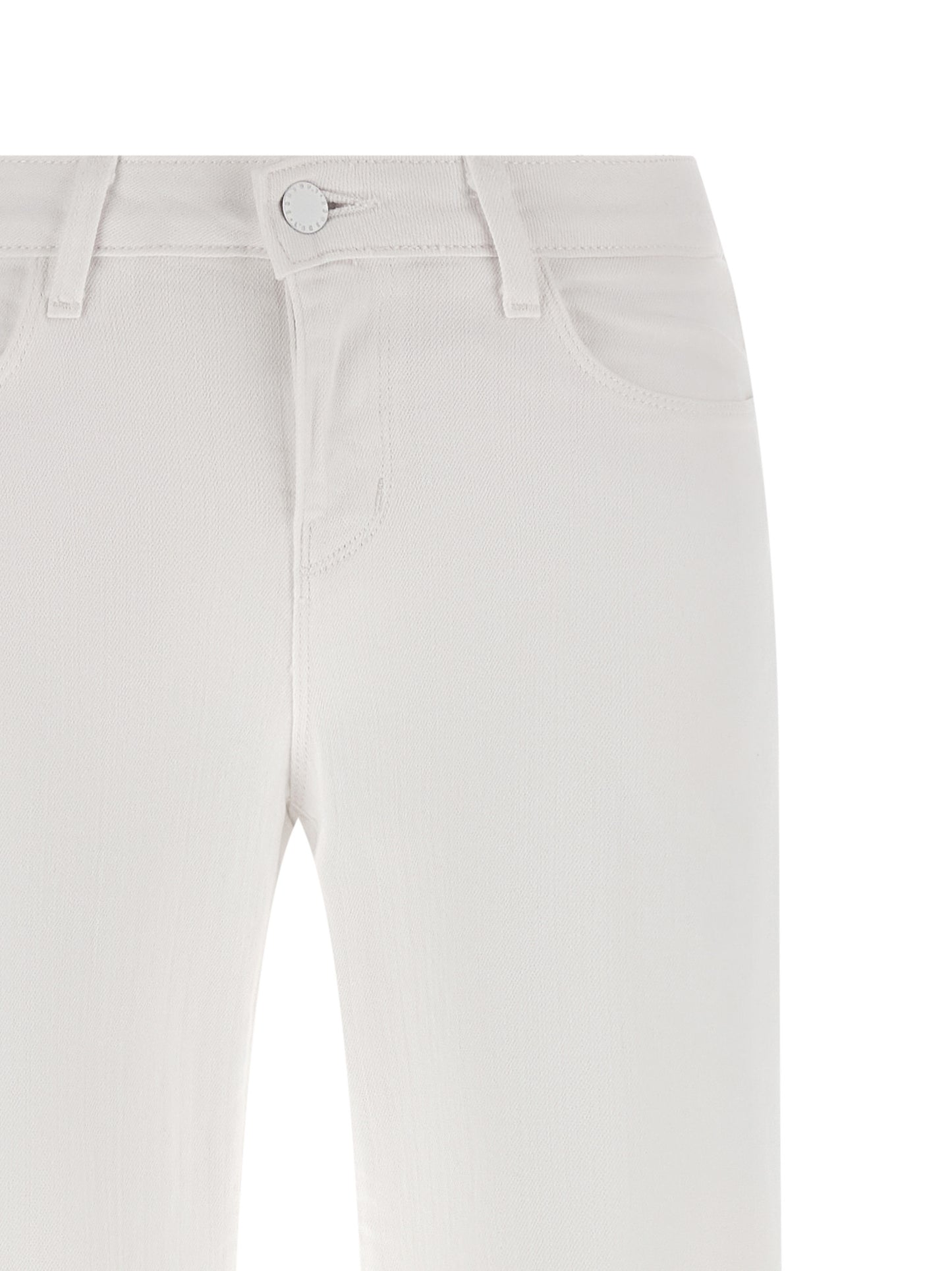 Jeans by L'Agence for women in white features an sartorial straight-leg & wide and long with a low rise cut for a sartorial finish.