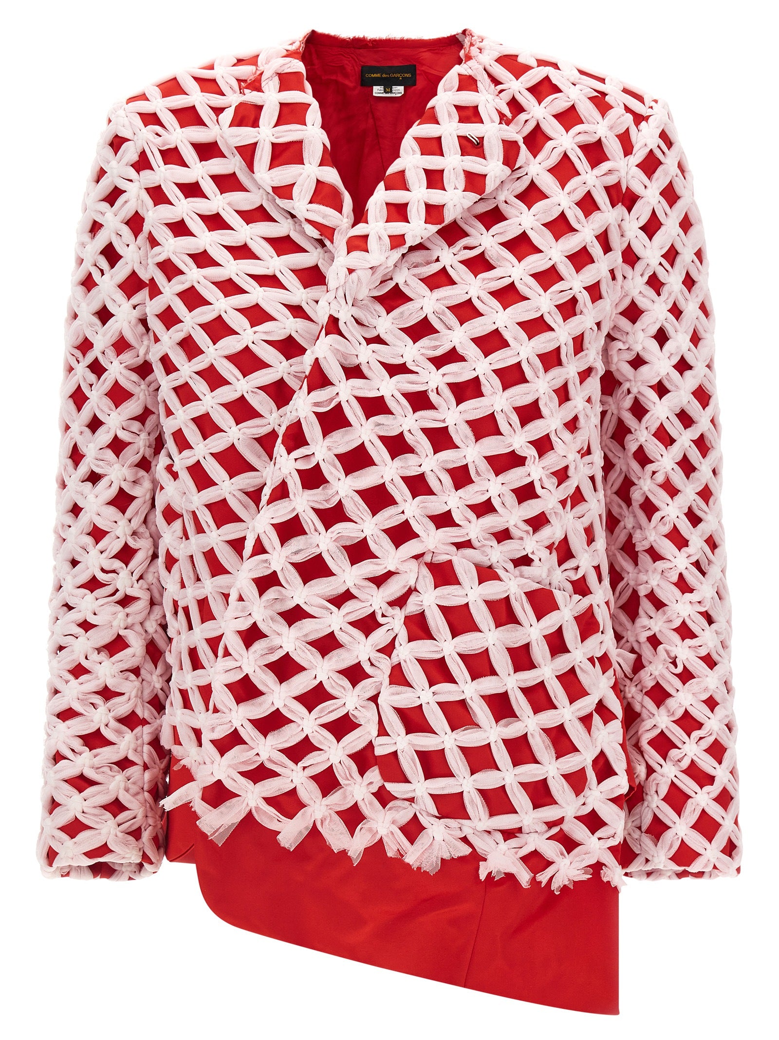 Blazer by Comme Des Garçons for women in polyester satin multicolor showcases a polished silhouette, highlighted by a refined crew asymmetric neckline and polished for a sophisticated finish.