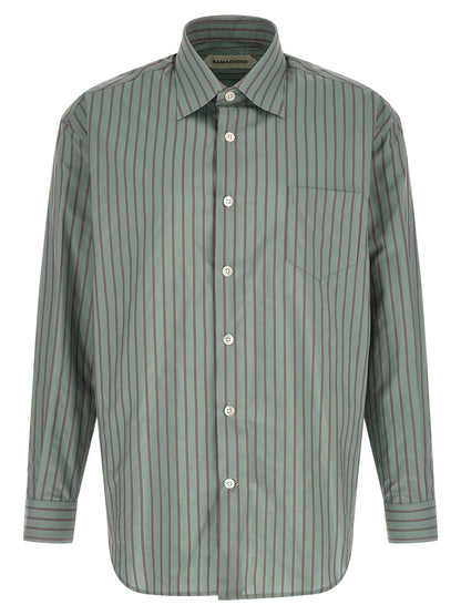 Shirt by Namacheko for men in cotton light-blue, pearl, jacquard & striped showcases a sleek silhouette, elegantly detailed with a sleek square neckline and for a sleek finish.