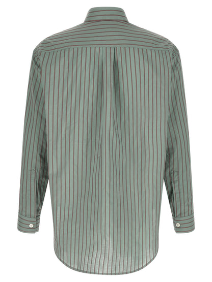 Shirt by Namacheko for men in cotton light-blue, pearl, jacquard & striped presents a discerning silhouette, showcasing a sophisticated square neckline and for a truly discerning finish.