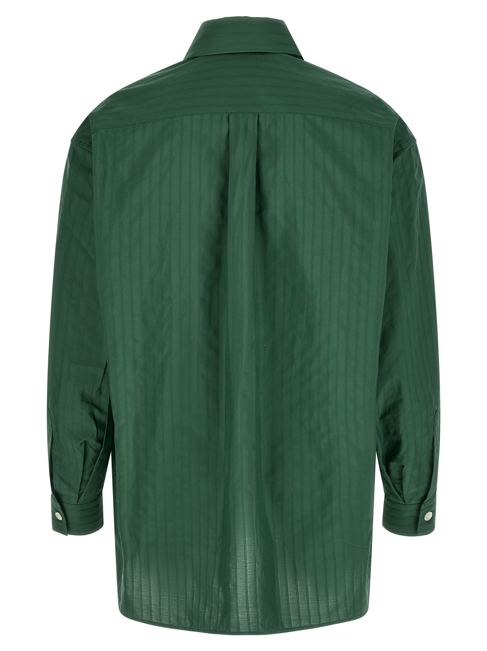 Blouse by Namacheko for men in cotton bicolour, green, pearl, jacquard & striped showcases a sublime silhouette, artfully detailed with a sublime and for a sophisticated, sublime finish.