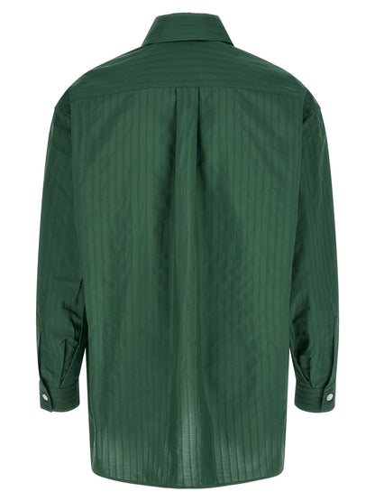 Blouse by Namacheko for men in cotton bicolour, green, pearl, jacquard & striped showcases a sublime silhouette, artfully detailed with a sublime and for a sophisticated, sublime finish.