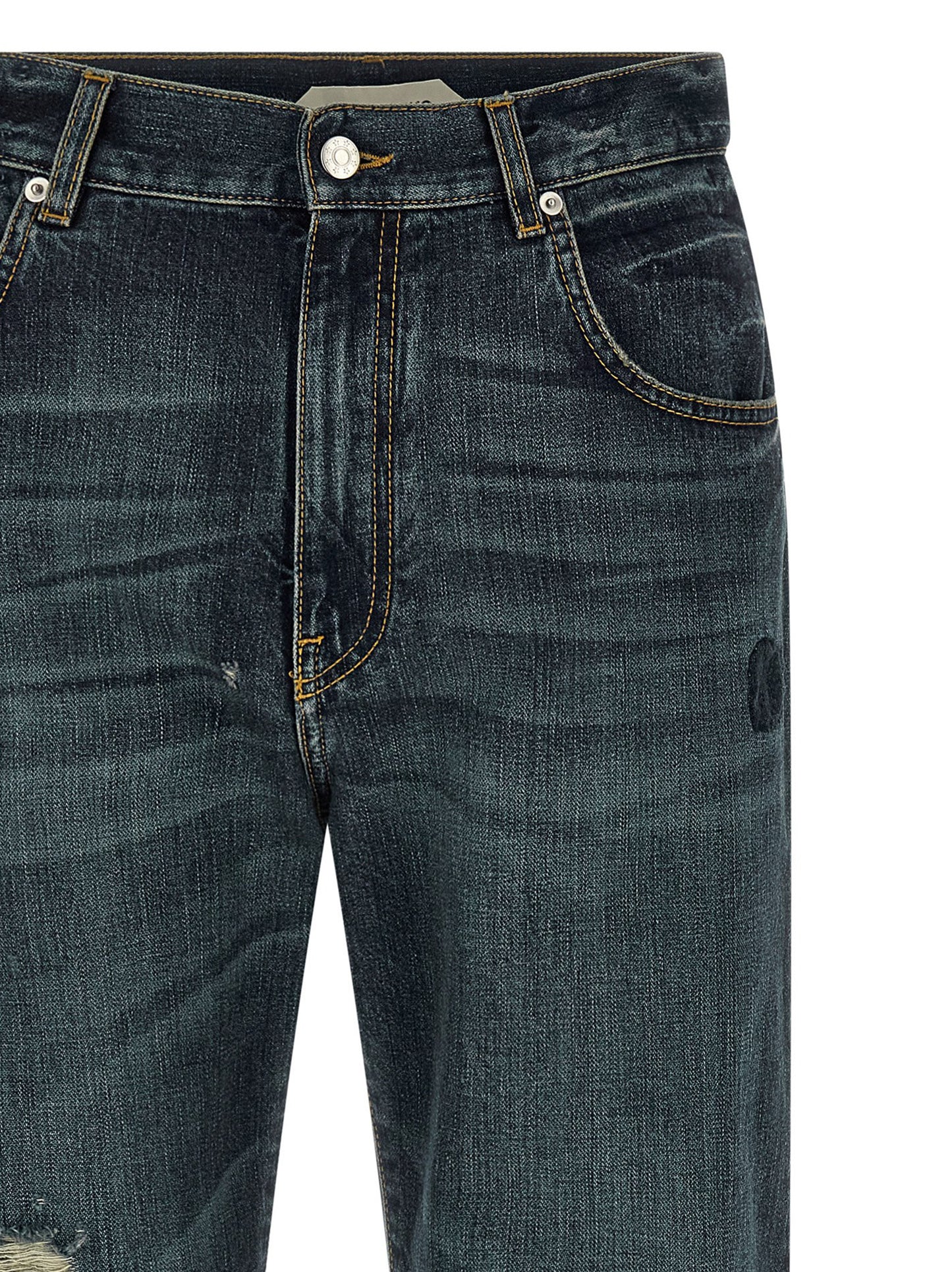 Jeans by Namacheko for men in denim cotton blue features an refined tailoring silhouette, showcasing a premium straight-leg & regular-fit with a and long cut for a refined tailoring look.