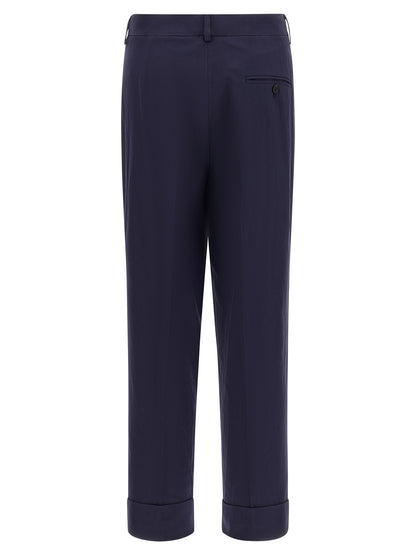 Pants by Alberto Biani for women in cotton canvas blue features a utilitarian straight-leg with a utilitarian long and to create a sophisticated, premium look.