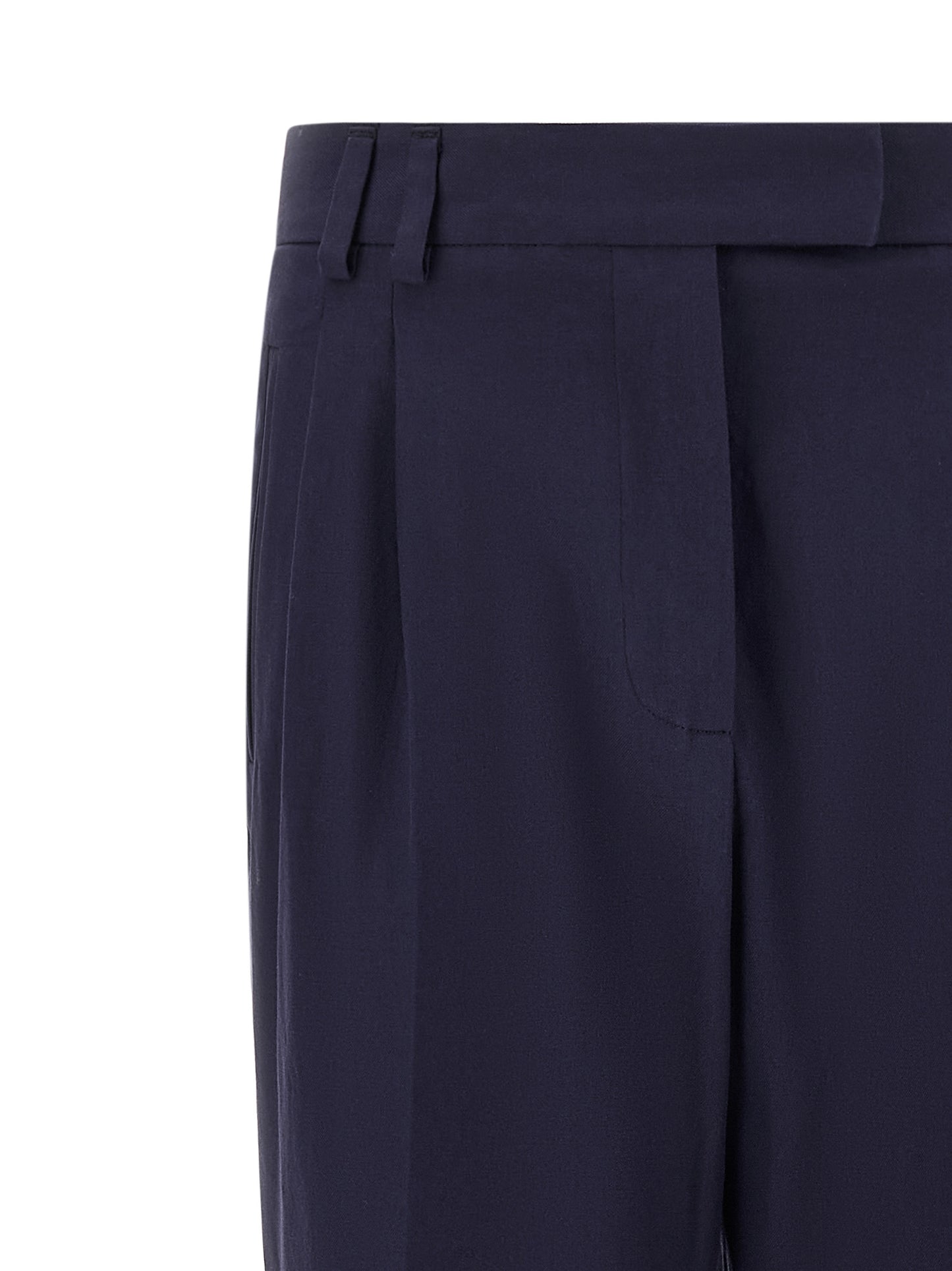Pants by Alberto Biani for women in cotton canvas blue features a sleek silhouette with a sleek straight-leg, a refined long, and a sophisticated finish.