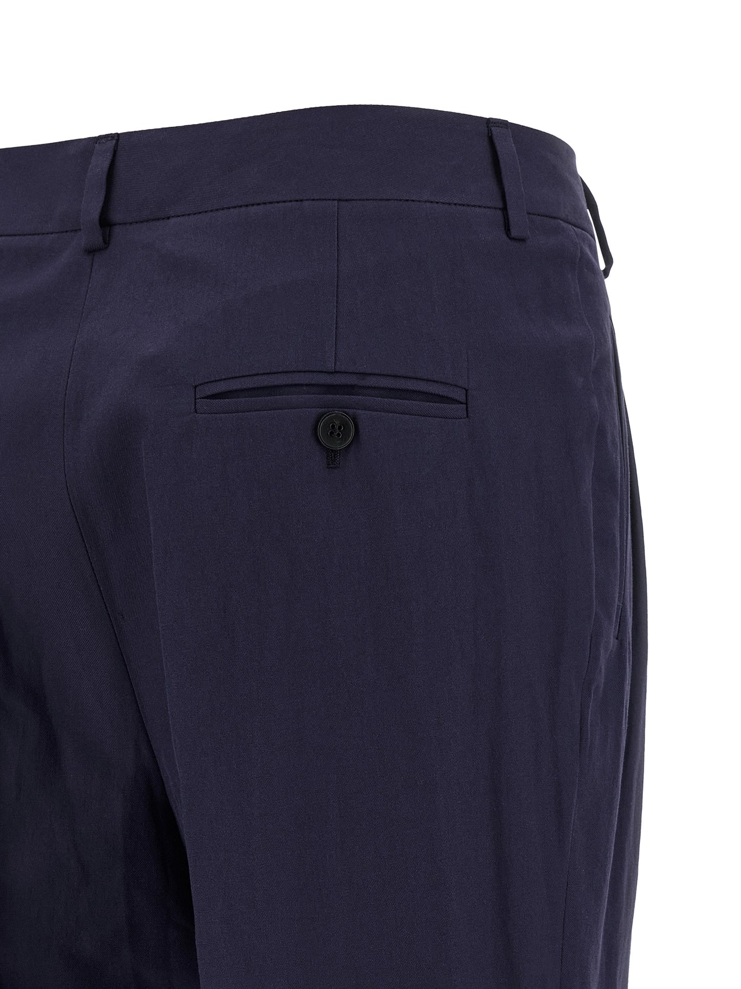Pants by Alberto Biani for women in cotton canvas blue features an understated silhouette, showcasing a sophisticated straight-leg and long with a refined for an understated, polished aesthetic.
