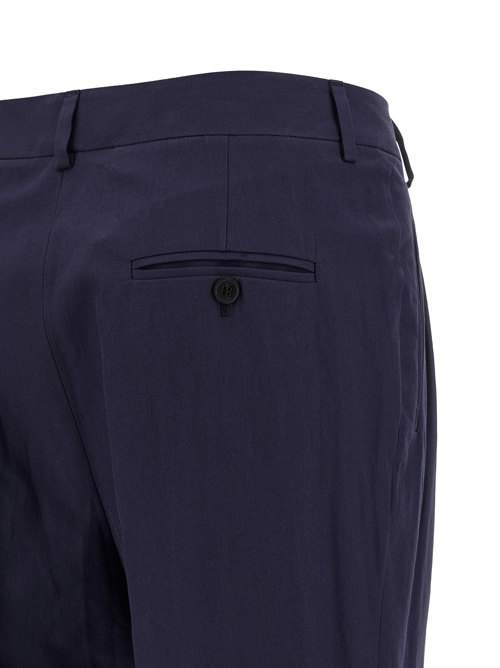Pants by Alberto Biani for women in cotton canvas blue features an understated silhouette, showcasing a sophisticated straight-leg and long with a refined for an understated, polished aesthetic.
