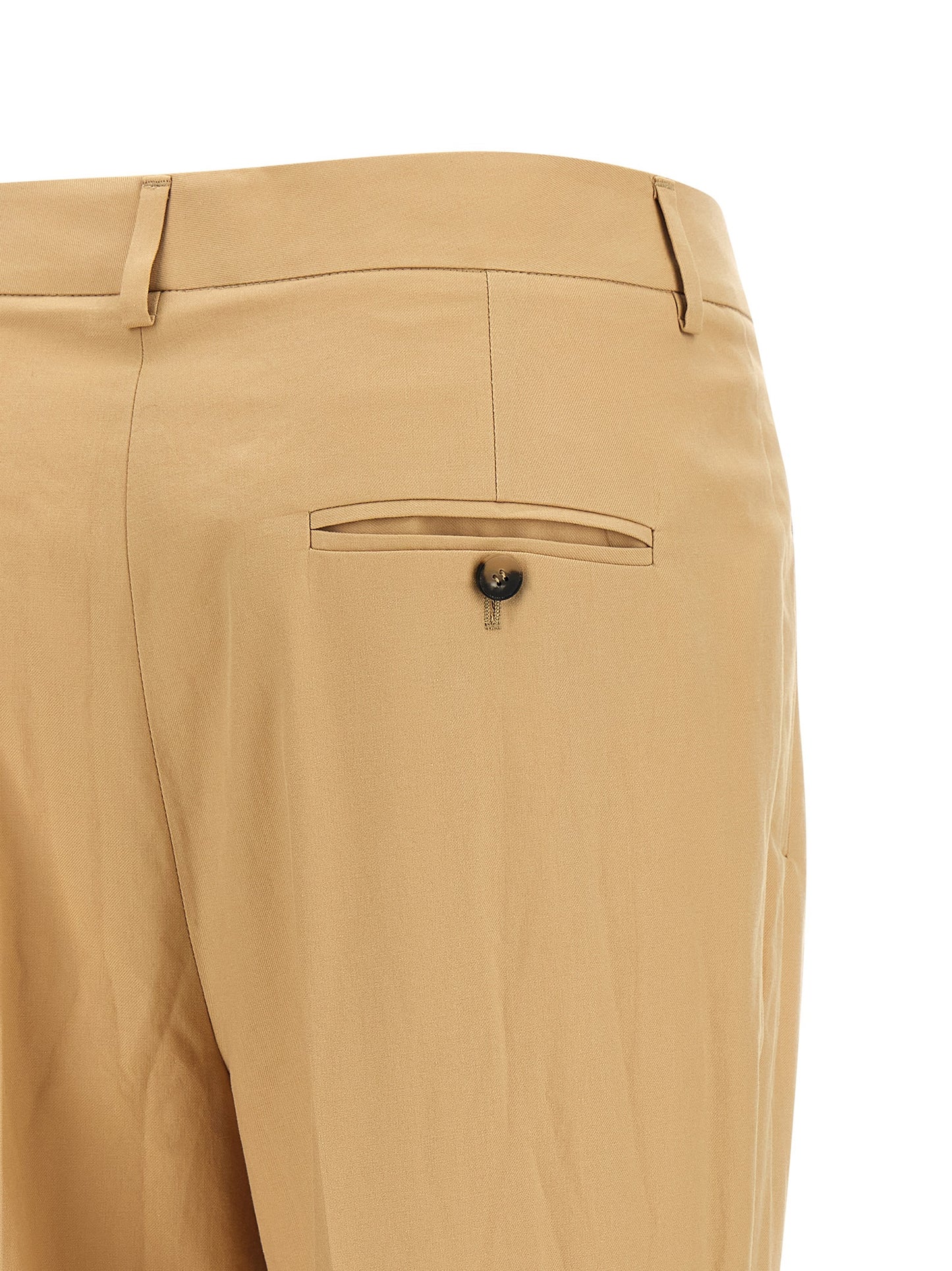 Trousers by Alberto Biani for women in cotton canvas beige presents a perennial silhouette, meticulously tailored with a straight-leg cut, long finish, and an elegant .