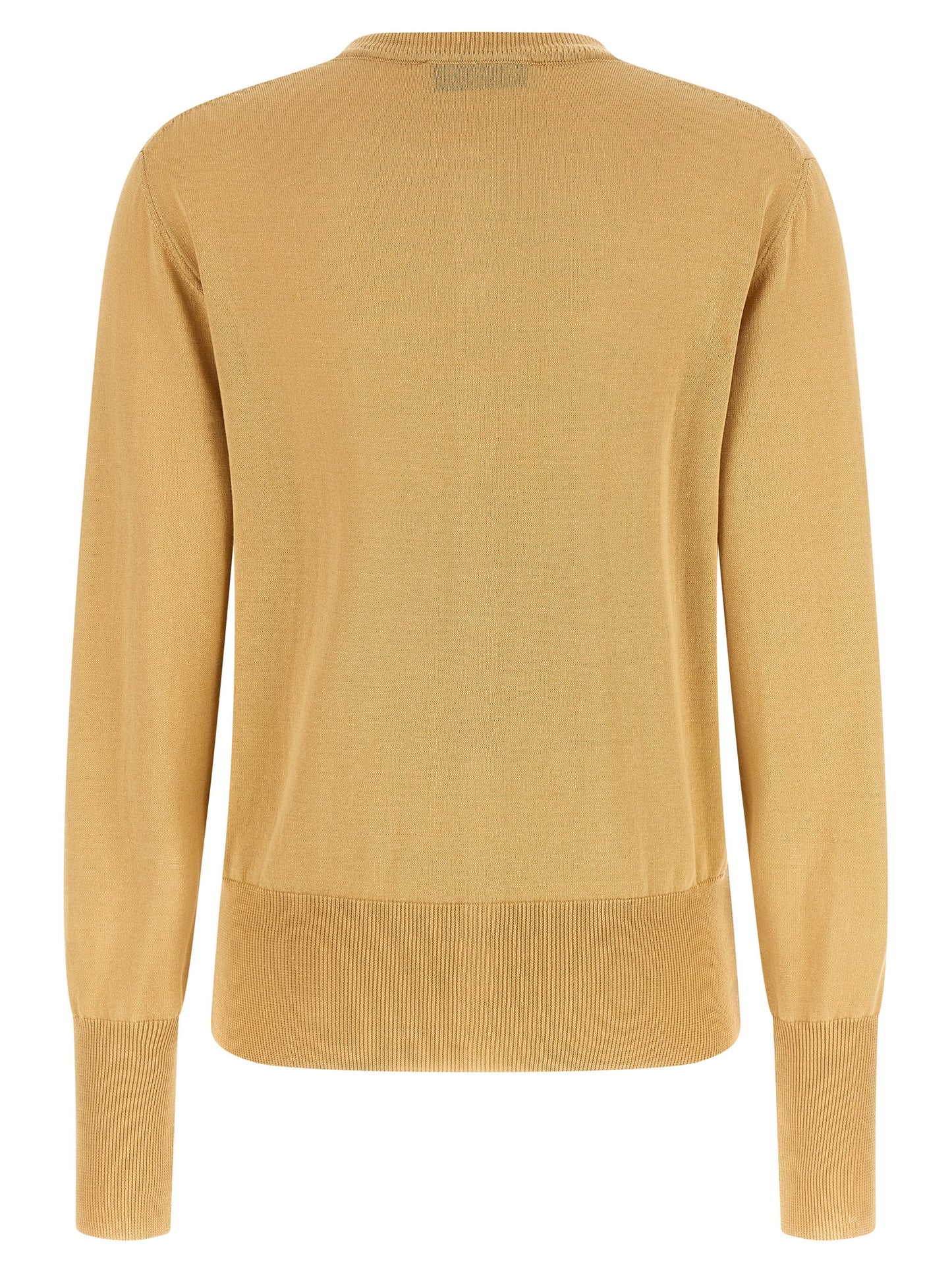 Cardigan by Vivienne Westwood for women in organic cotton beige features an crisp silhouette, showcasing a sophisticated crew neckline and detail for a truly crisp finish.