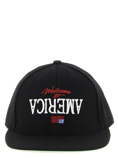 Baseball Cap by WILLY CHAVARRIA for men in polyester black features an artisanal silhouette, showcasing the artisanal Polyester Baseball Cap design with a refined, artisanal finish.