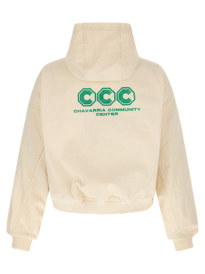Sweatshirt Hoodie by WILLY CHAVARRIA for men in cotton canvas bicolour & yellow features an luminous silhouette, showcasing a sophisticated hooded neckline and for a truly luminous look.