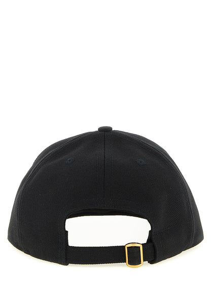Baseball Cap by WILLY CHAVARRIA for men in polyester black features a distinguished silhouette, showcasing the distinguished design of the City Polyester Baseball Cap for a sophisticated, elevated look.