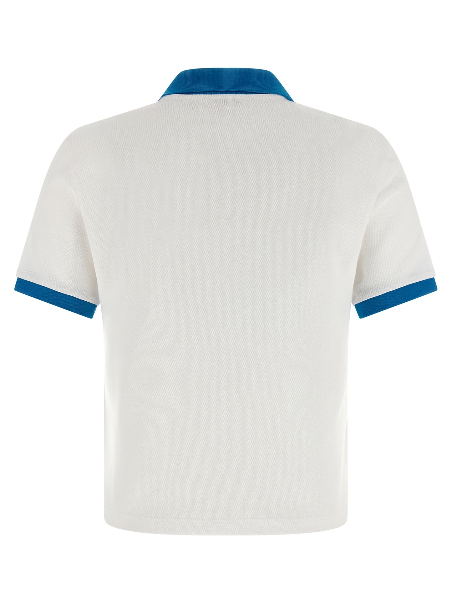 Polo Shirt by Versace for women in cotton blue presents a sleek silhouette, featuring a refined and for a sleek finish.