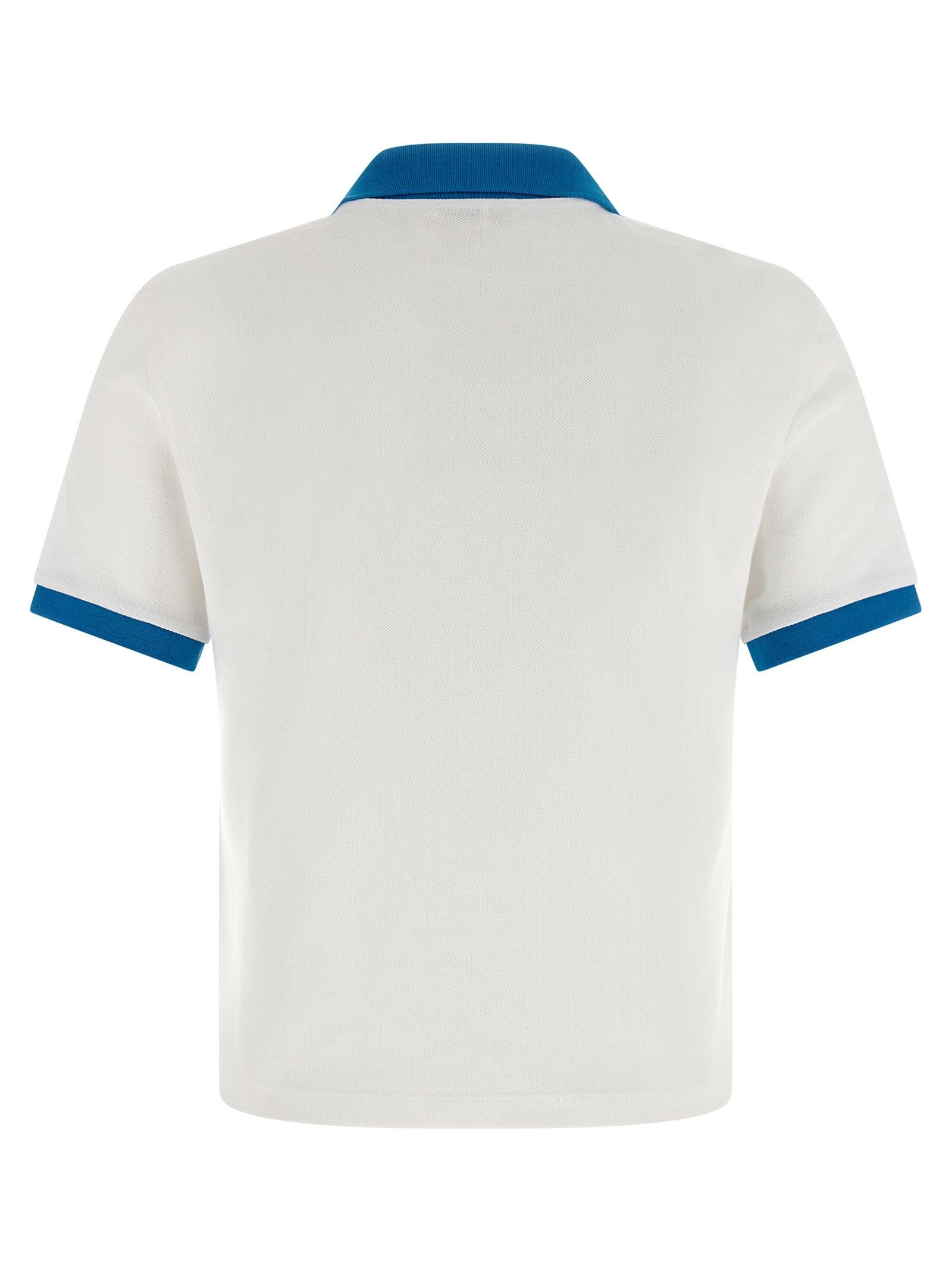 Polo Shirt by Versace for women in cotton blue presents a sleek silhouette, featuring a refined and for a sleek finish.