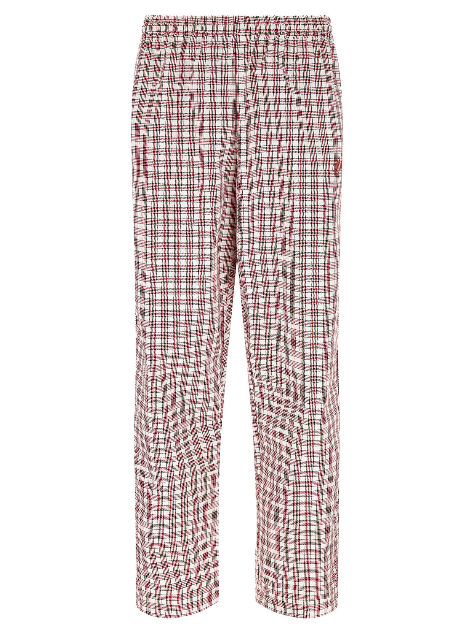 Casual Pants by WILLY CHAVARRIA for men in polyester multicolor, red & checkered features a polished silhouette with a polished straight & wide, reaching a polished long and finished with a polished .