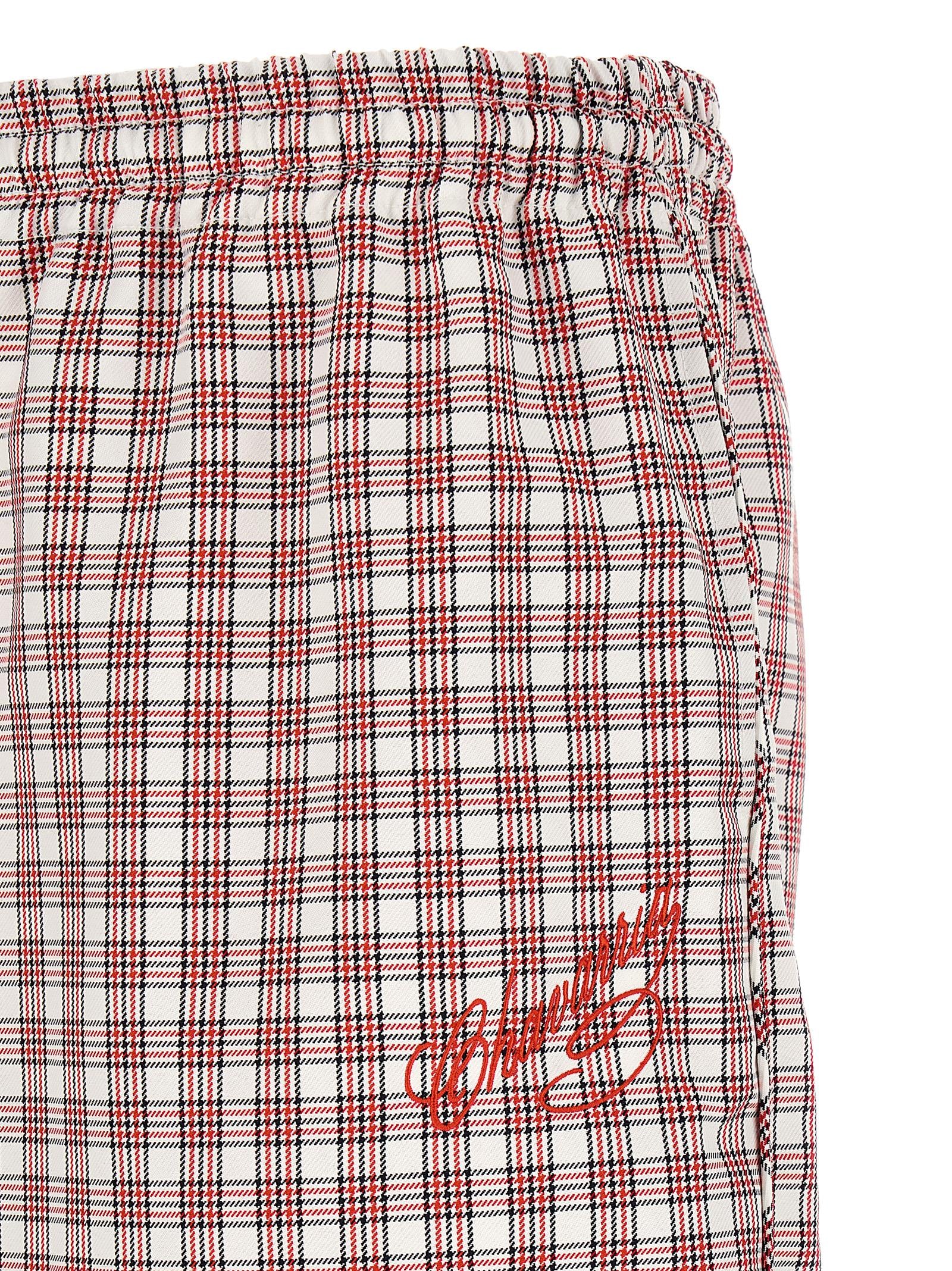 Casual Pants by WILLY CHAVARRIA for men in polyester multicolor, red & checkered features a refined silhouette with a refined straight & wide, defined by a and a refined long for a refined finish.