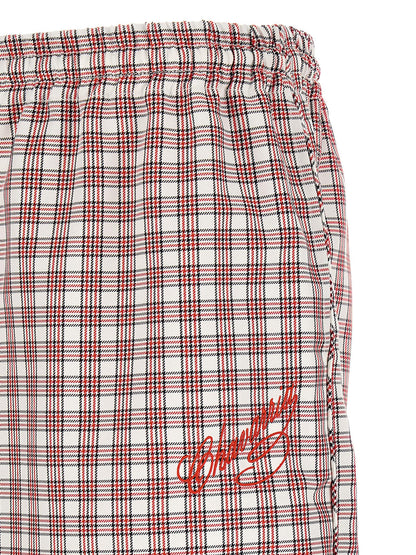 Casual Pants by WILLY CHAVARRIA for men in polyester multicolor, red & checkered features a refined silhouette with a refined straight & wide, defined by a and a refined long for a refined finish.