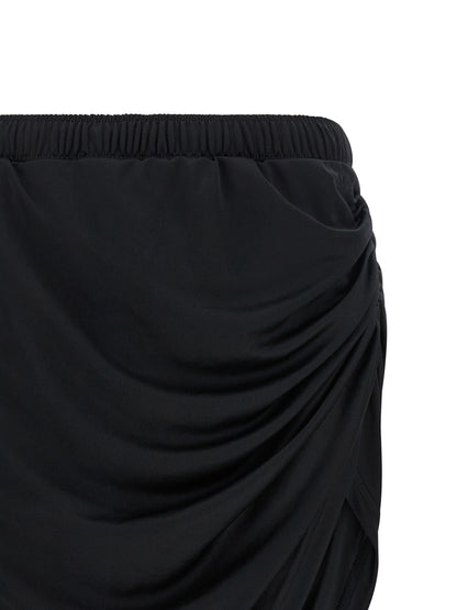 Skirt by Courrèges for women in polyester black features a captivating silhouette, showcasing the captivating Women's Asymmetrical Polyester Mini Long Skirt design with a sophisticated mini long for a captivating look.