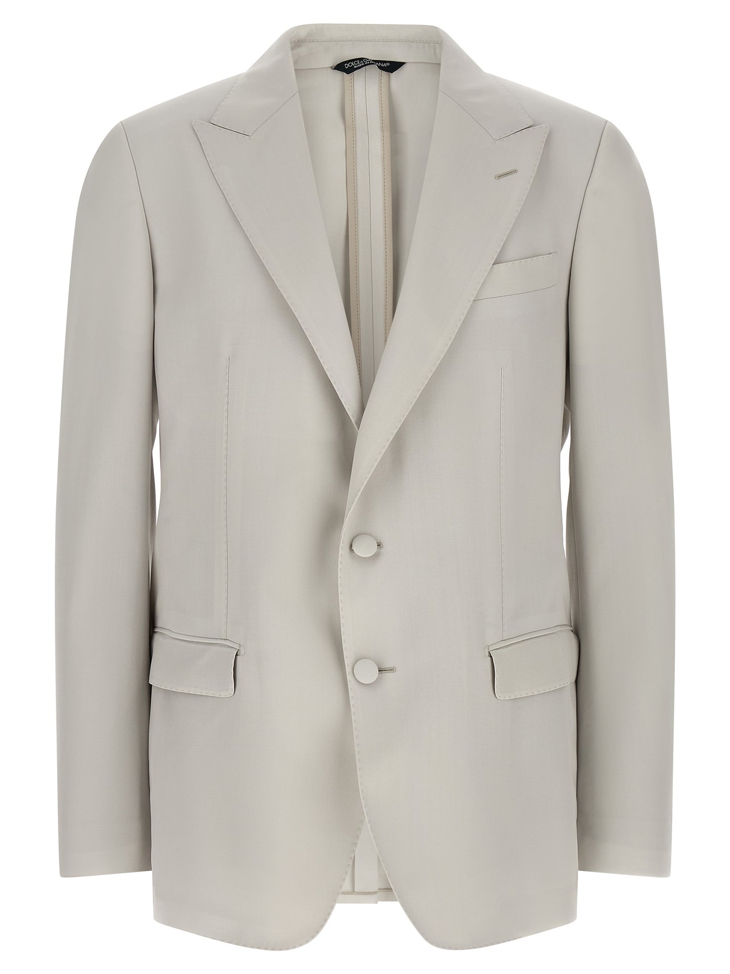 Dolce & Gabbana Men's Single Breasted Virgin Wool Blazer - Gray
