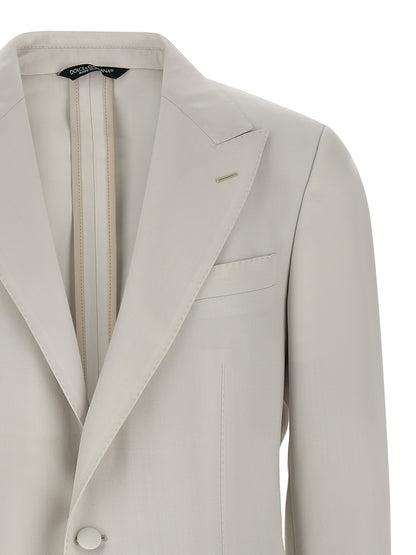 Dolce & Gabbana Men's Single Breasted Virgin Wool Blazer - Gray