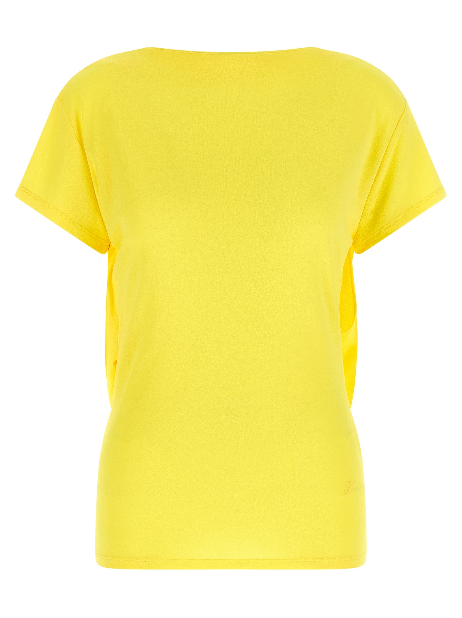 T-Shirt by Jacquemus for women in polyamide viscose bicolour & yellow features an on trend silhouette, perfectly showcasing a on trend and boat neckline for an elevated aesthetic.
