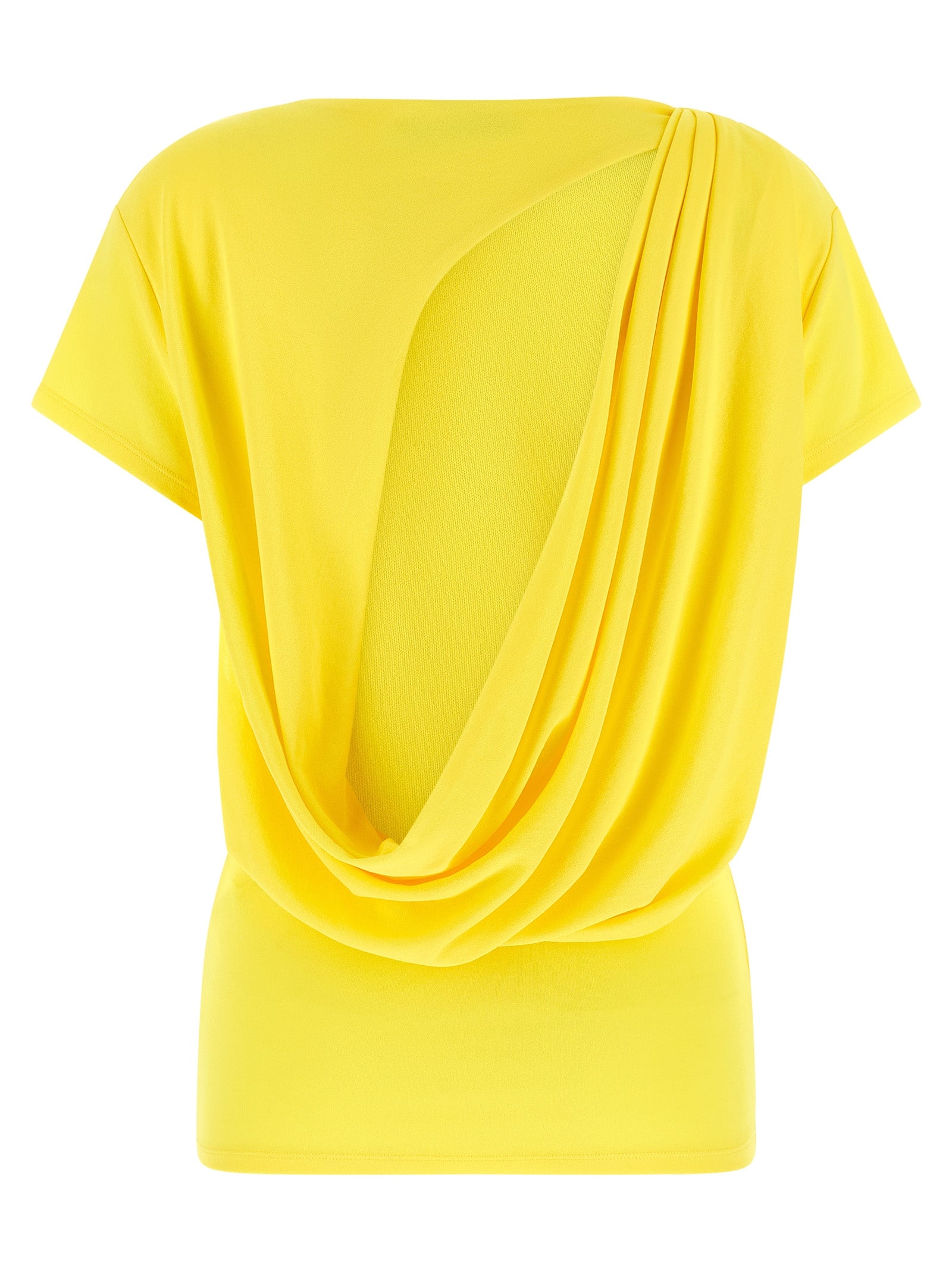 T-Shirt by Jacquemus for women in polyamide viscose bicolour & yellow features a plush silhouette, showcasing a sophisticated boat neckline and for a truly plush finish.