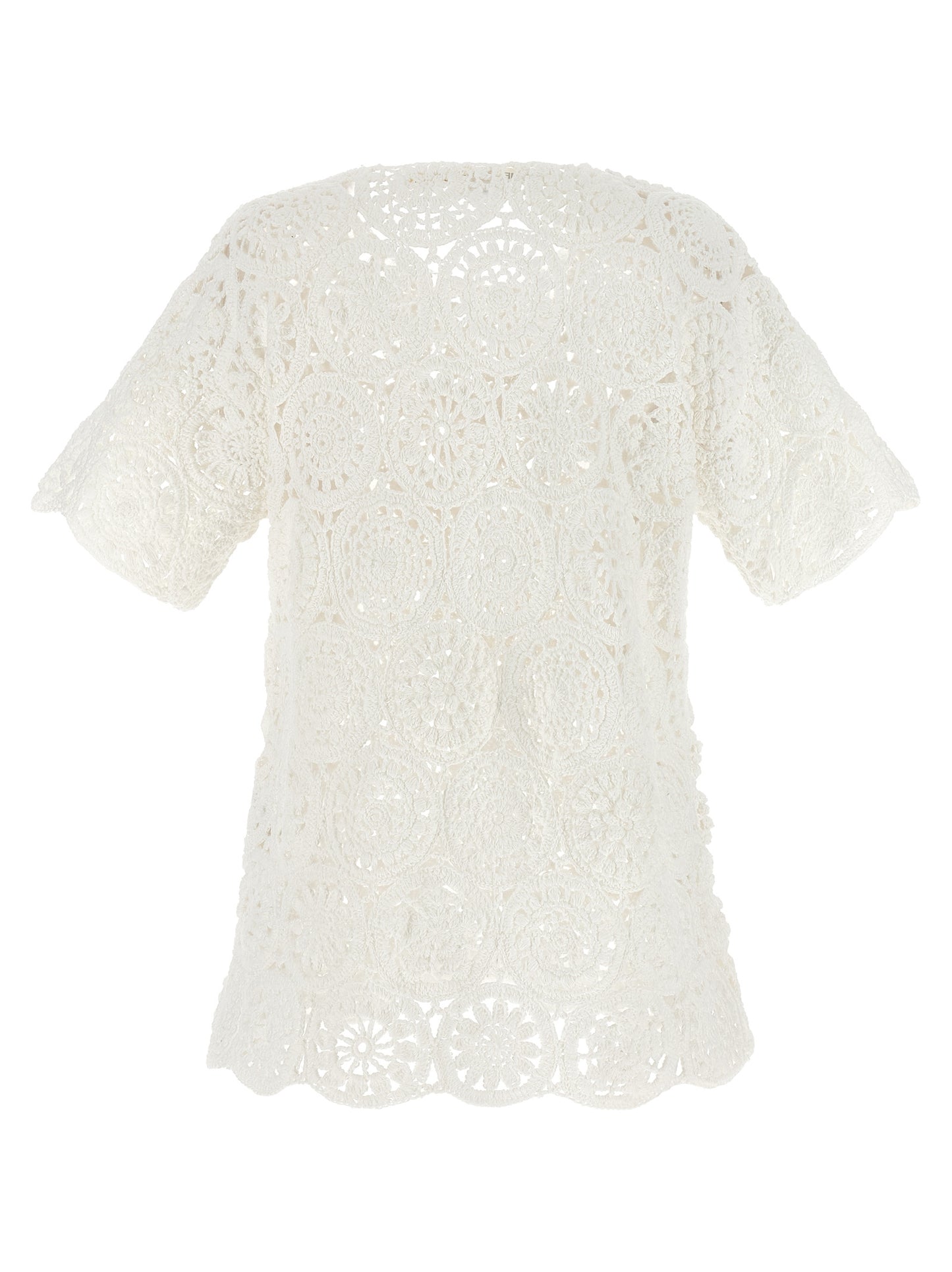 T-Shirt by Comme Des Garçons for women in cotton white features a plush silhouette, showcasing a sophisticated asymmetric neckline and for a truly plush finish.